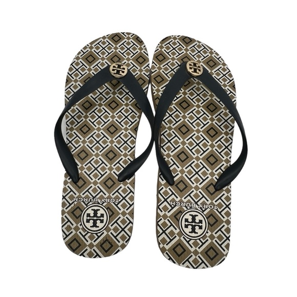 Tory Burch Slip On T-Strap Sandals Size Large - Picture 3 of 8